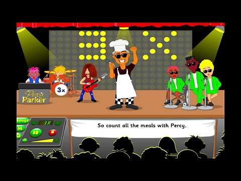 3 Times Table Song - Percy Parker - Who Likes School Dinners - with animation and lyrics