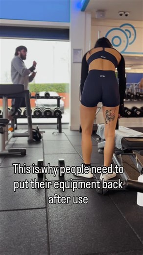 CaMilla on Instagram: "I honestly felt so sorry for him. I checked on him after my set, and thankfully he was okay. I told him he was impressive and encouraged him to keep going, just to help him feel a bit better. I also got his permission and reported the incident to the office. This could have been avoided. Not putting equipment back doesn’t just look messy — it endangers other people’s safety. Please put your equipment back after use. It matters more than you think. #fyp #relatable #gym #wor