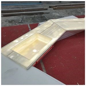 [Hot Item] Backlit Vanilla Onyx Marble Bathroom Countertops for Villas