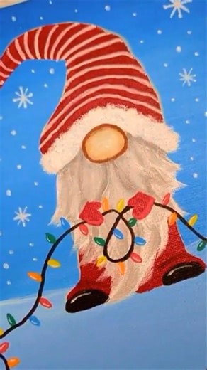Christmas Gnome Painting ❄️ #art #painting #easypainting #paintingideas #easyart #christmas #funart