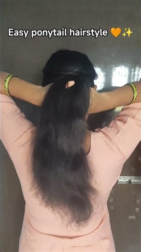 easy long ponytail hairstyle hack ✨#shorts#hairstyle #dailyshorts youtubeshorts#hairstyle