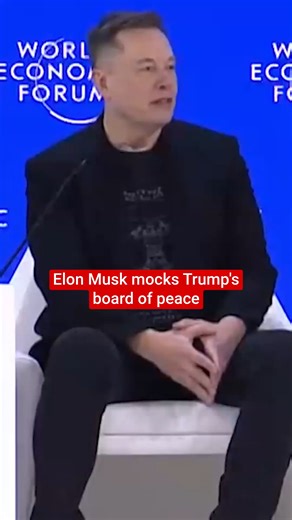 Elon Musk made his first appearance at the World Economic Forum in Davos, Switzerland on Thursday (22 January), where he appeared to mock Donald Trump’s board of peace | The Independent