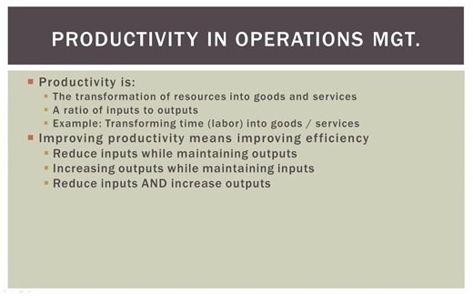 Operations Management 101