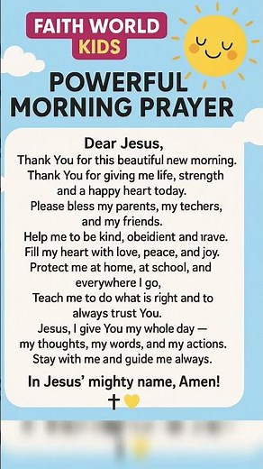 Powerful Morning Prayer for Kids | Start Your Day with Jesus | Faith World Kids