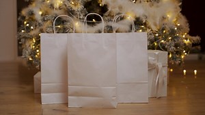 Paper Bags With Blank Space For Christmas Gifts | Free Stock Video Footage