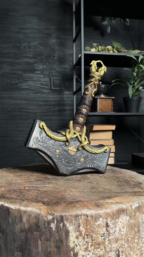Mjolnir Hammer Steel Version with Glow-in-the-Dark Runes