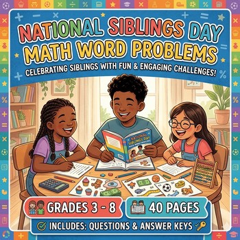 The Ultimate Siblings Day Math Challenge  Grades 3–8 | 40 Word Problems