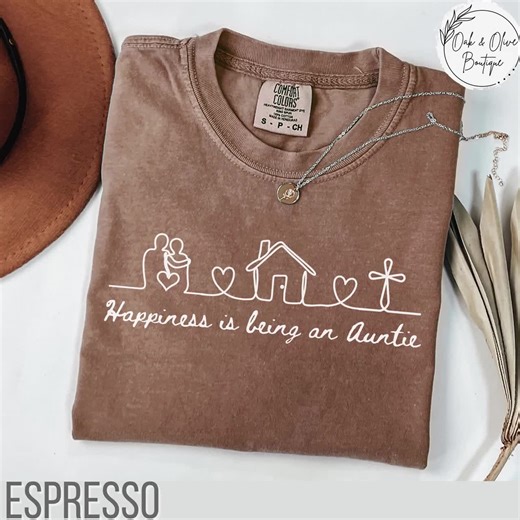 Comfort Colors® Religious Auntie Shirt, Cute Aunt Tee, Happiness is Being an Auntie T-shirt, Gift for Aunt - Etsy