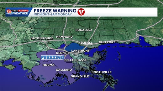 Freeze Warning in effect Sunday night and Monday morning