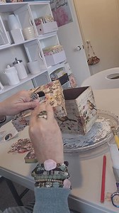 1.4K views · 11 reactions | Birds in Musical Notes. Vintage wooden tissue box. Decoupage using scrapbooking papers. Cut out flowers over the top. Dark brown ink pad for Vintage shading. Gold paint pen for edging. I'm loving trying out different enhancements so fun....endless possibilities 李 #videoviralシ #viralvideochallenge #followerseveryone #decoupage #inspiration #tiktok #Christmas Part 8 | Penelope Chic NZ | Facebook