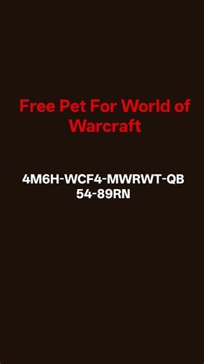Giving Away a FREE Pet Code in World of Warcraft!