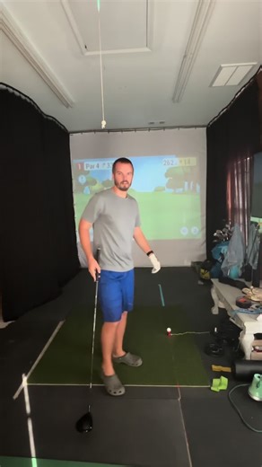Golf simulator on a budget. The Garmin R10 works great for me at this stage of life. #fyp #golf #golfsimulator #dadsoftiktok