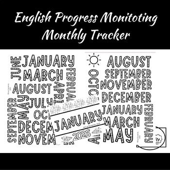 Progress Monitoring | Color In Tracker English| Daily Tracker | Monthly