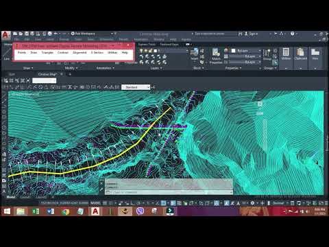 Longitudinal & Cross Section of Alignment using SW DTM, Contour L and X- Sections || ESN Channel