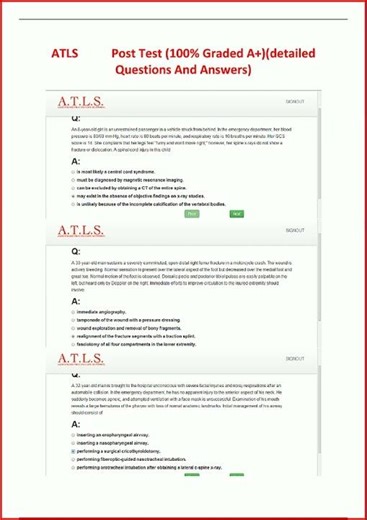 Atls Test Questions And Answers Verified Answersupdate video