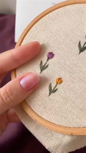 this tulip embroidery technique is so satisfying #embroidery #tutorial #asmr