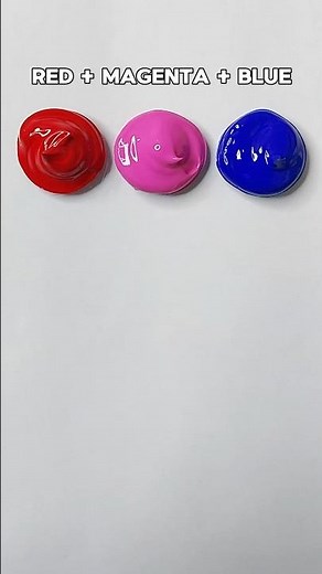 What Happens When You Mix Red + Magenta + Blue? 😲🎨 #satisfying #colormixing #shorts