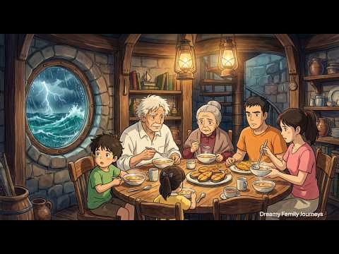 Ghibli Vibes Cozy Survival | Remote Island Lighthouse | Greece Island| Cooking ASMR | Ghibli Cartoon