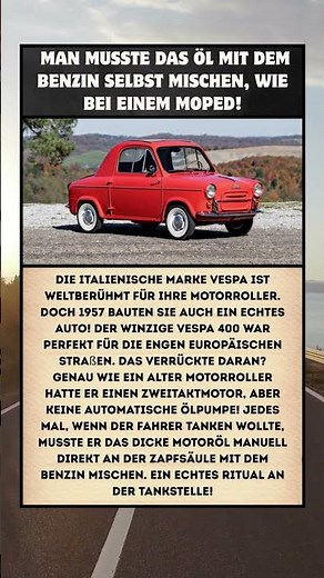 VESPA 400: DAS AUTO, DAS WIE EIN ROLLER BETANKT WERDEN MUSSTE! 🛵