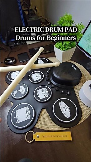 Electric Drum Pad for Beginners - RIXTON 7 Pad Layout Roll Up Digital Drums Set with Pedals & Sticks