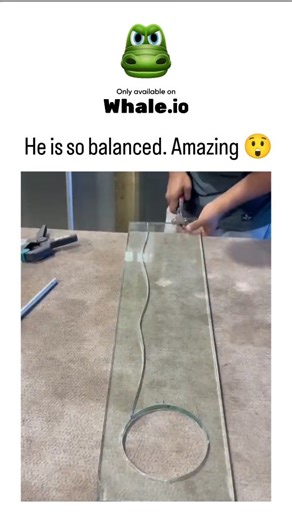 TrendTok Hub on Instagram: "The video captures a craftsman using a diamond-tipped glass cutter to score and snap 10mm-thick glass into a precise wavy vase shape with handle, showcasing tension-based fracturing for clean edges without power tools. Quoting a clip of a hoverboard-using server delivering trays flawlessly, the post juxtaposes physical balance in service work with technical precision in glasswork, emphasizing skill under pressure. With 12M views and Indonesian replies praising the "pr