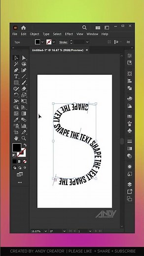 Shape The Font Tutorials in Adobe Illustrator CC 2023 #shorts