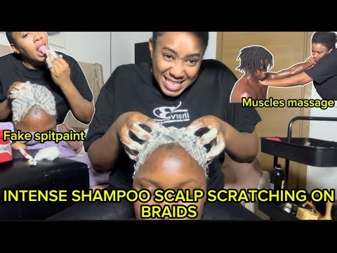 ASMR: FAST & AGGRESSIVE SHAMPOO SCALP SCRATCHING FOR ULTIMATE CLEANING ON DIRTY BIG BRAIDS FT PURITY