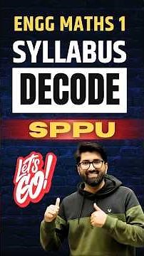 SPPU ENGINEERING MATHS 1 SYLLABUS #sppu #ravindrasir #engineeringmaths1