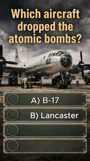 Which aircraft dropped the atomic bombs? QUIZ #ww2 #quiz #history #military #airplane