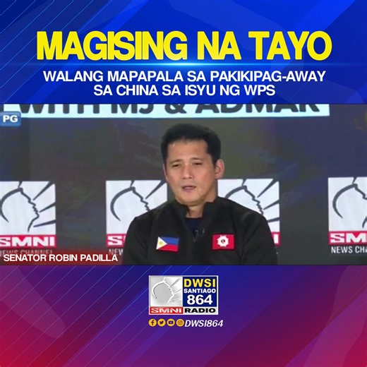 𝐌𝐀𝐆𝐈𝐒𝐈𝐍𝐆 𝐍𝐀 𝐓𝐀𝐘𝐎 | Nanawagan si Senador Robin Padilla sa publiko na magkaroon ng mas mahinahong pananaw sa umiiral na tensyon sa pagitan ng Pilipinas at China, partikular sa isyu ng West Philippine Sea. Ayon sa senador, mahalagang magkaroon ng puwang sa administrasyon para sa dayalogo at negosasyon sa China sa halip na patuloy na paglala ng hidwaan. Giit ni Padilla, matagal nang may ugnayang pang-ekonomiya ang Pilipinas at China, at dapat umanong buksan ang isipan sa posibilidad ng