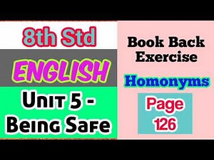 8th Std English | Unit 5 -Being Safe | Book Back Exercise - Homonyms