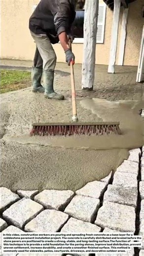 Smart Cobblestone Pavement Installation Technique | Fast Concrete Base Preparation Process.