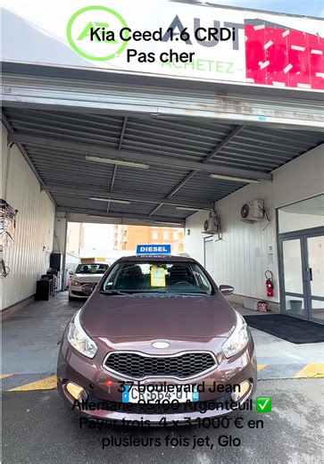 Kia Ceed 1.6 CRDi - 2013 - Bon état Je mets en vente ma Kia Ceed 1.6 Diesel année 2013. Informations générales : Marque : Kia Modèle : Ceed 1.6 CRDi Année : 2013 1ère mise en circulation : 2013 Kilométrage : 211 500 km Garantie : Oui Prix : 4 390 € TTC Équipements : Aide au stationnement Climatisation automatique Véhicule fiable et économique Voiture roulante, idéale pour les trajets quotidiens ou jeune conducteur. Me contacter en message privé pour plus d'informations ou pour convenir d'un rend