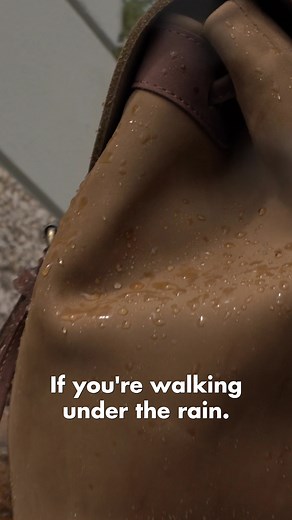 Waterproofing my most popular backpack design, McHenry (nubuck leather version). #leather #backpack #leathertok #tannerleatherstein #fashion #bagtok #pegai