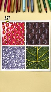 Strawberry, leather, leaf, bubbles 🍓 4 textures tutorial 🎨 #texture #tutorial #drawing #art #foryou | Theartroom14