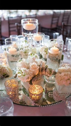 Mirror tray Floral arrangement Centerpiece Ideas #diy #decoration #interior