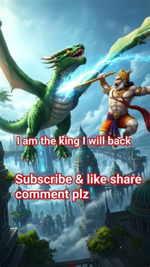 🔥Hanuman fighting for daigon in sky🔥 #viral #DreamScreenAI #shortsfeed #hanuman #bhakti #bhajan #dj