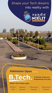 4.6K views · 61 reactions |  Shape your tech dreams into reality with #NIELIT (Deemed to be University)!  Admissions Open 2025-26 for B. Tech. in CSE (AI & ML) ✅ Modern Labs | Industry Experts | Placements | Real-world Projects  98159 88717 |  https://nielit.ac.in #BTechAdmissions #TechCareers #Btechadmissions2025 | National Institute of Electronics and Information Technology (NIELIT) | Facebook