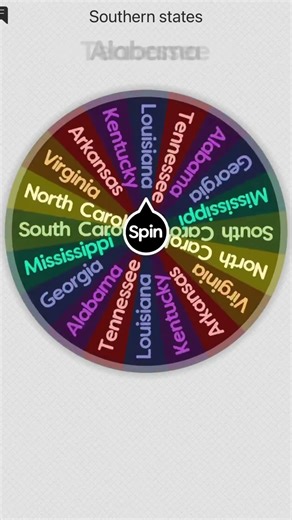 Spinning the wheel until one state is left day 2. #wheel #spinthewheel #georgia #southernstates