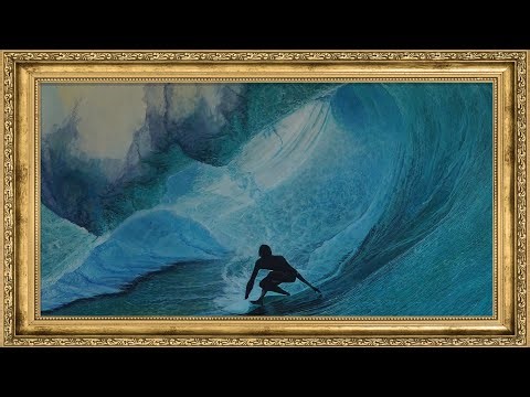 Wild Turquoise: Surfer Crossing Giant Wave 4K Wallpaper | Action & Water Transparency by Rodolfo Im