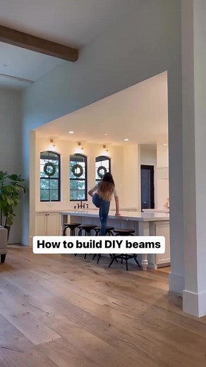 DIY rustic beams ⚒️ (@mycustomspace) #homediyproject #homerenovation #customhomes