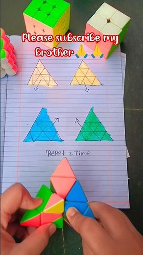 How to solve pyramid Rubik's cube with algorithm trick 😂😂#youtube #rubikscube #short #@king of cuber