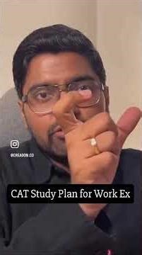 CAT study plan for working people