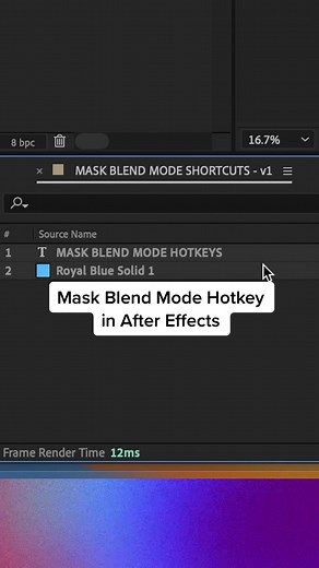 Mask Blend Mode Shortcuts in After Effects
