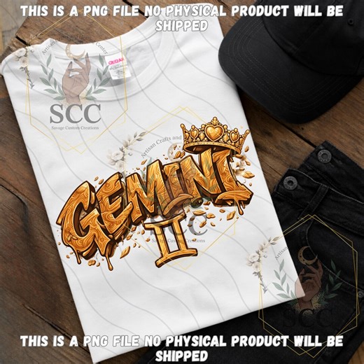 Gemini Zodiac Woodgrain Gold Crown PNG (digital Download) – Duality Street Style Art - Etsy