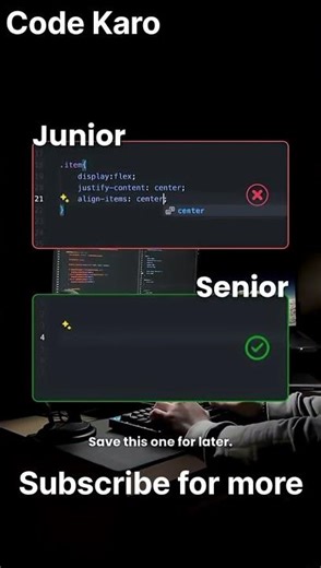 Junior vs Senior CSS Code | Developer Mindset #shorts #coding