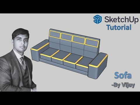 Sketchup Tutorial: How to make a Sofa ? || By Vijay #sketchup #cad #3d #3dmodeling