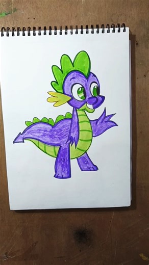 Dragon Spike drawing # How to draw and colour spike #art #youtube