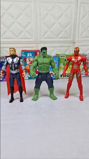 Avengers Action figure set Unboxing & Testing with asmr #hulk #toys #thor #captainamerica