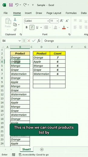 Combination of Unique & Count IF Formula In Excel #excel #excelcourse #msexcel2016 #exceltips